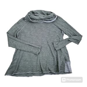 Free People Heathered Sage Green Cowl Neck Long Sleeve Sweater